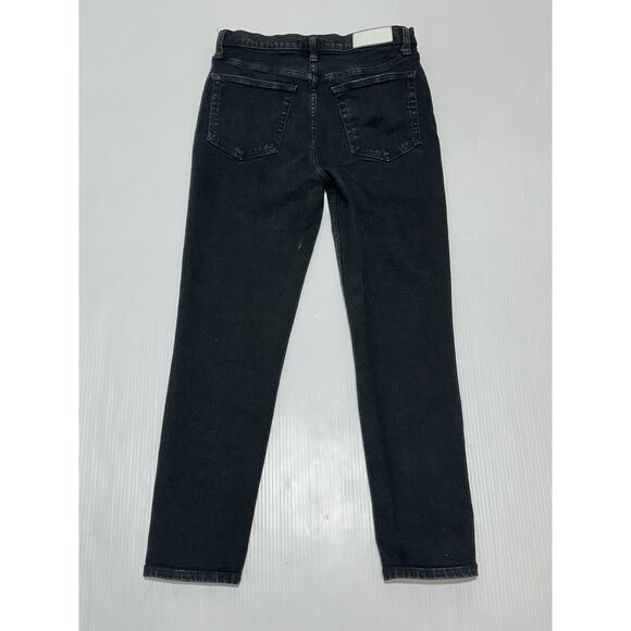 Re/Done Ankle Jeans Women 29 Black Denim Cotton Stretch Button-Fly 5-Pockets - Picture 5 of 13